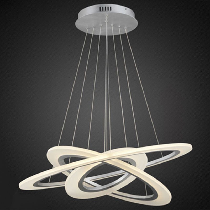 Luz de suspensión LED de estilo colgante de colgante circular de plata