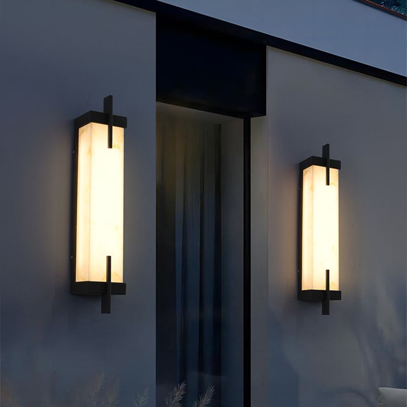 Black Wall Sconce Contemporary Wall Light Fixture for Courtyard