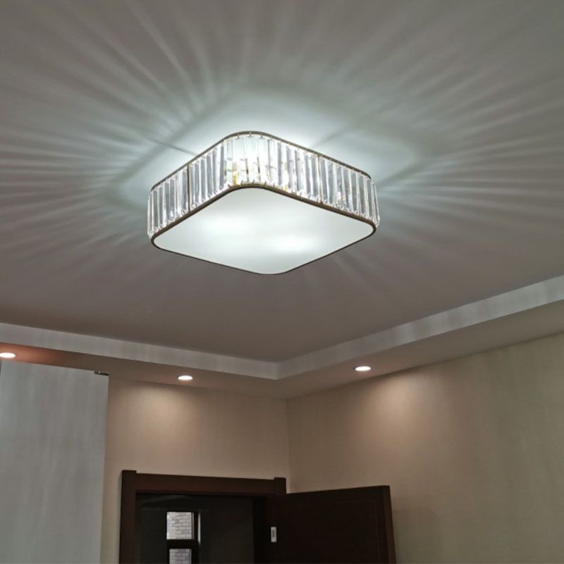 Kristall-Messing-Unterputzleuchte im kolonialen Kreativstil mit geometrischer Kupfer-Deckenleuchte