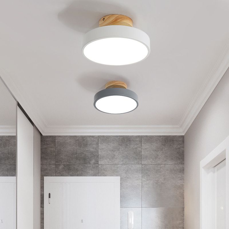Macaron Style Ceiling Light LED Ceiling Mount Light with Acrylic Shade for Bedroom