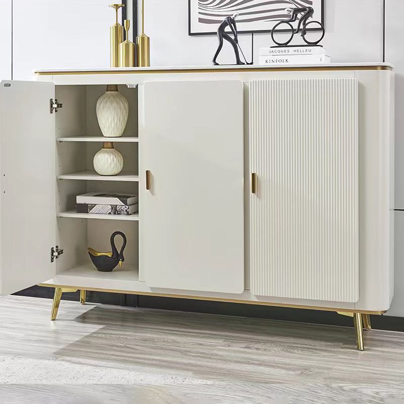 Glam Side Board Faux Marble Sideboard Table with Doors for Dining Room