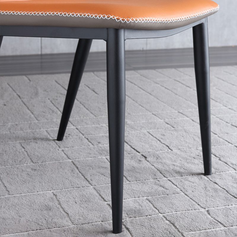 Industrial Design Wingback Armless Chairs Faux Leather Side Chair