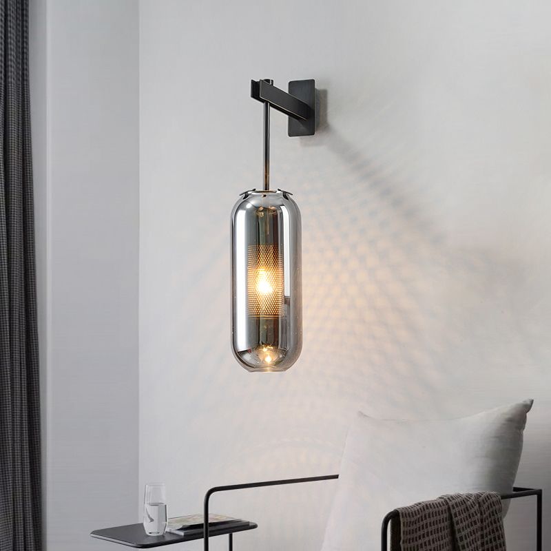 Einfachheit im zeitgenössischen Stil Wandleuchte leichte Glasschatten Wandlampe für Schlafzimmer