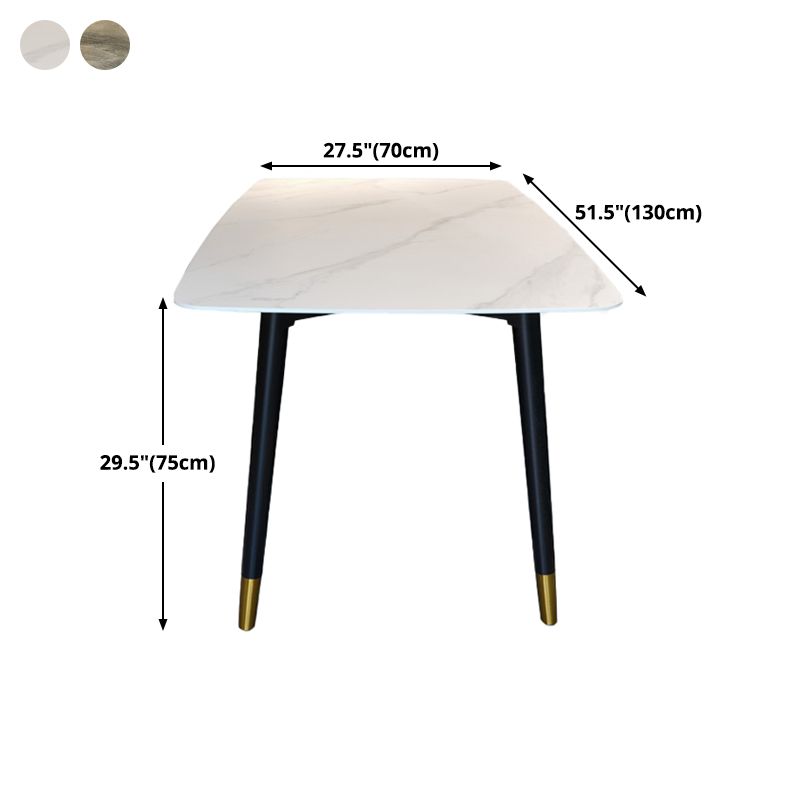 Mesa de comedor rectangular de mediados de siglo Mesa fija de piedra sinterizada para restaurante