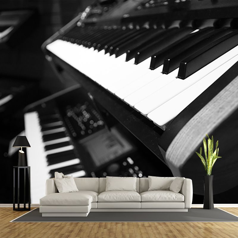 Mildew Resistant Piano Hobby Mural Decorative Wallpaper for Dining Room