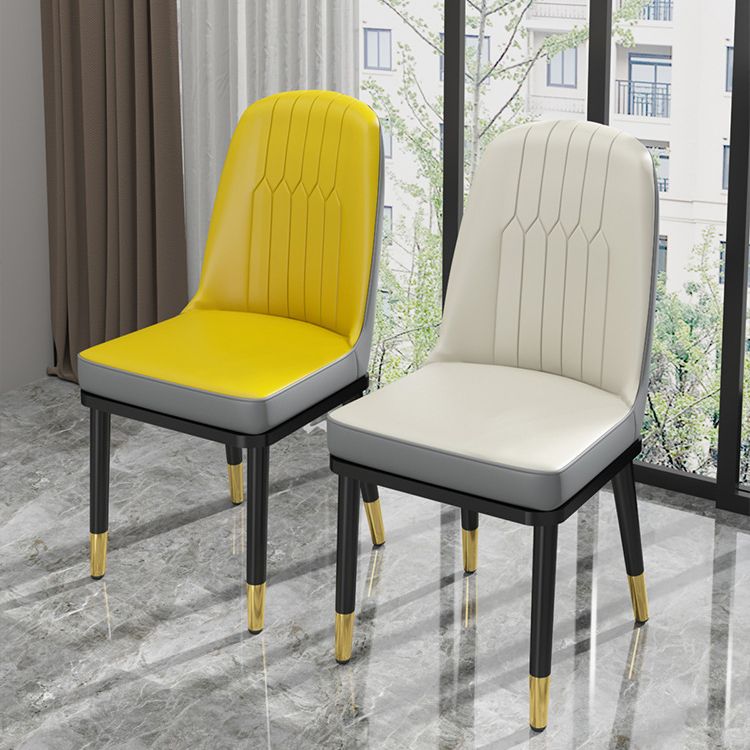 Glam Style Side Chair Parsons Armless Side Chair for Kitchen