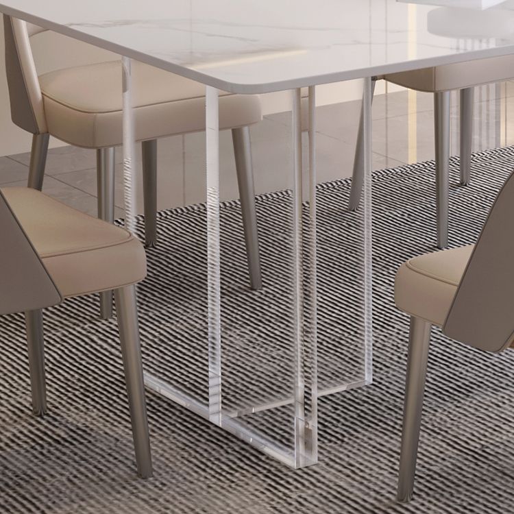 Modern Rectangle Stone Dining Table 1/7 Pieces Dining Set for Dining Room