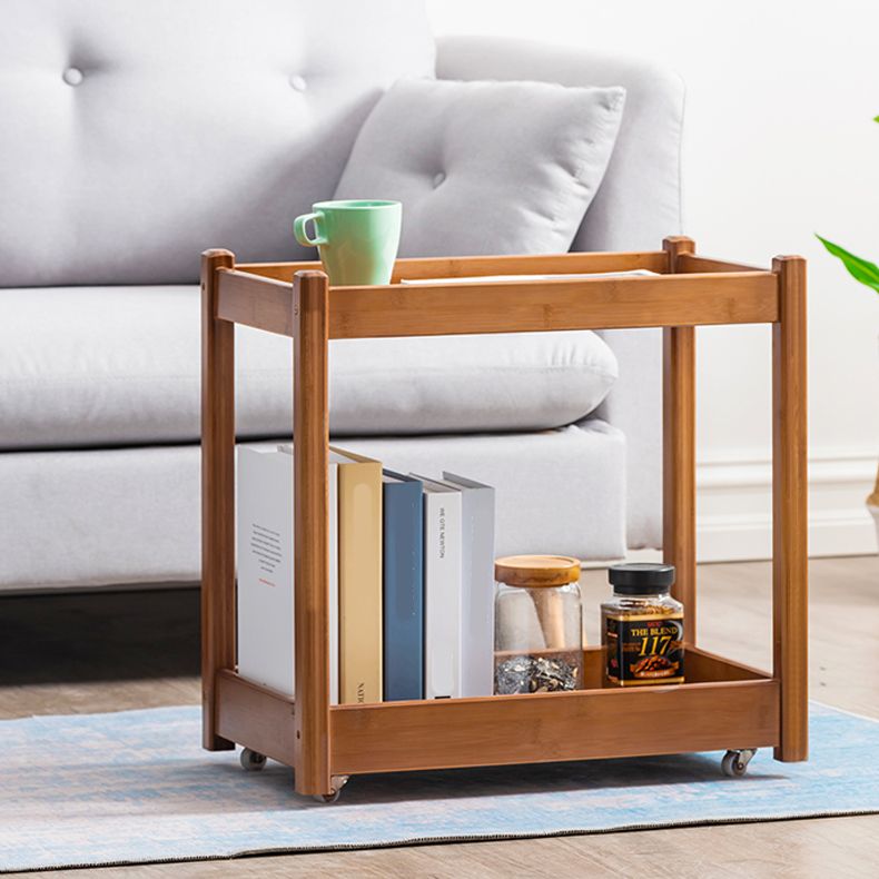 Contemporary Rectangular Side Table Brown Sofa Side Accent Table