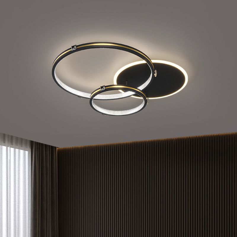 Modern minimalisme metalen semi-inbouwlamp multi-ring LED semi-inbouw voor woonkamer