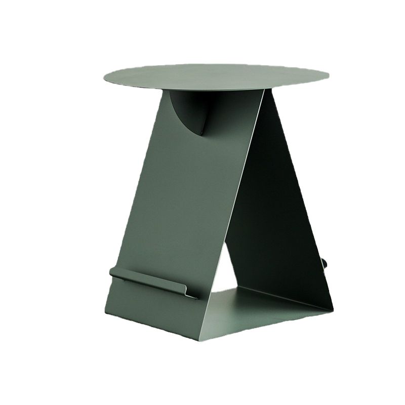 Mid-Century Abstract End Table Metal Round Side End Table for Living Room