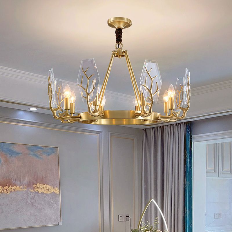 Deer Antler Metal Chandelier Light Fixture Vintage Living Room Chandelier Pendant Light