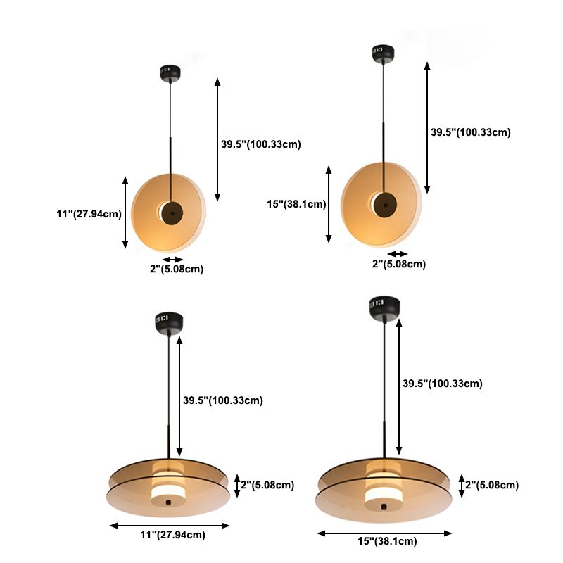 Éclairage encerclant le pendentif éclairage moderne en verre moderne 1 lampe à LED Light Light en noir