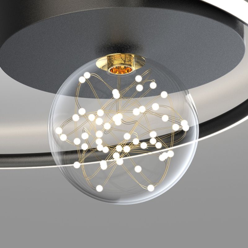 Plafonnier LED noir de style moderne, plafonnier pour chambre à coucher