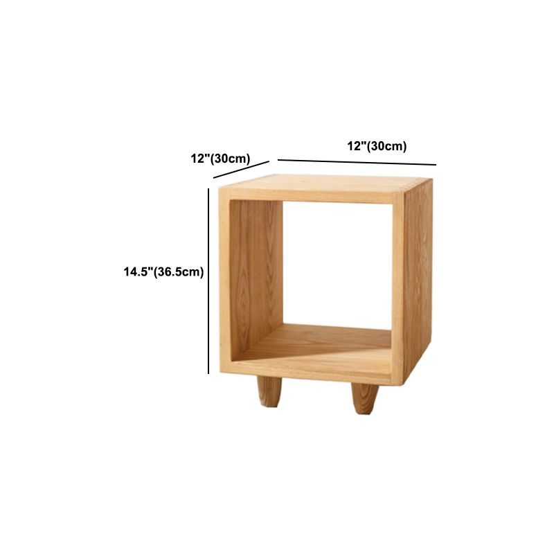Wooden Night Table Modern Solid Wood Nightstand with Lower Shelf