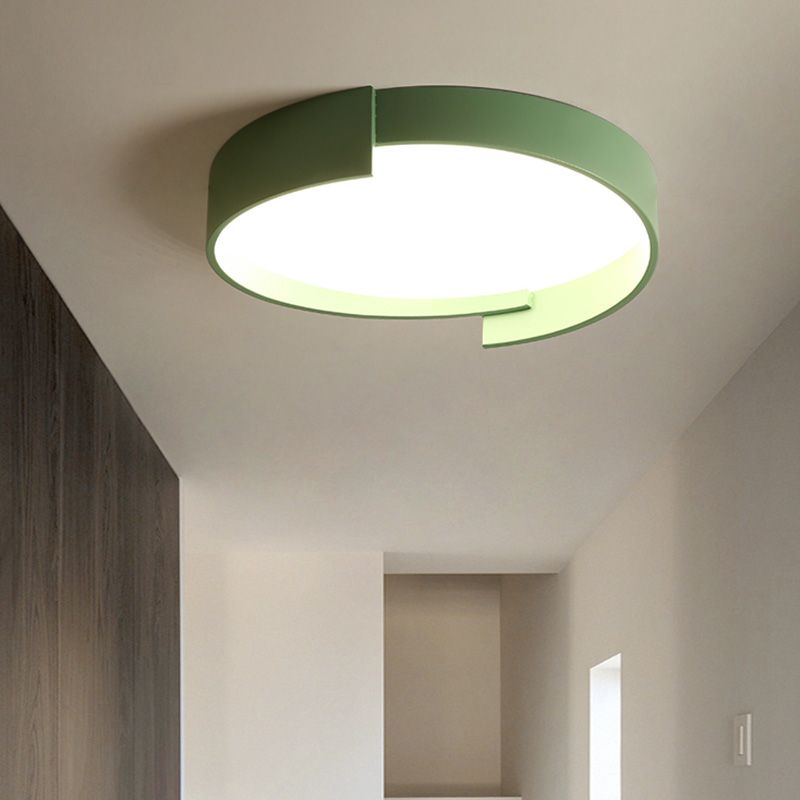 Macaroon Style LED Flush Mount Ceiling Light Northern Europe Simplicity Bedroom Lamp with Frosted Acrylic Lampshade