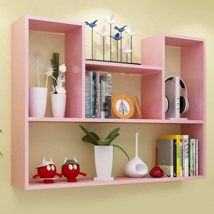 Wall Mounted Bookshelf Scandinavian Style Bookcase for Study Room and Office