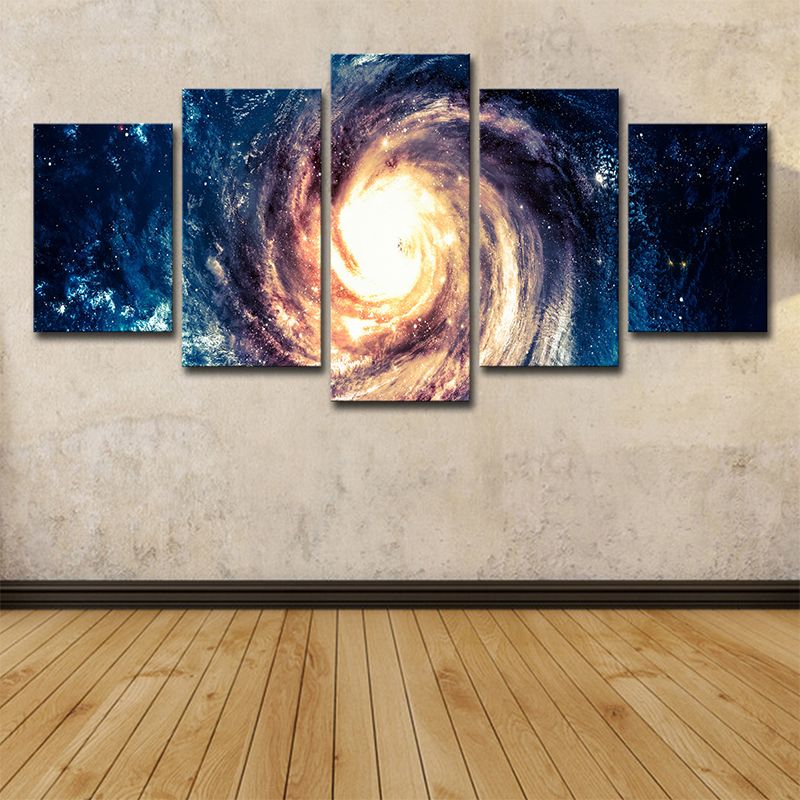 Blue Spiral Galaxy Canvas Print Universe Kids Multi-Piece Wall Art for Bedroom