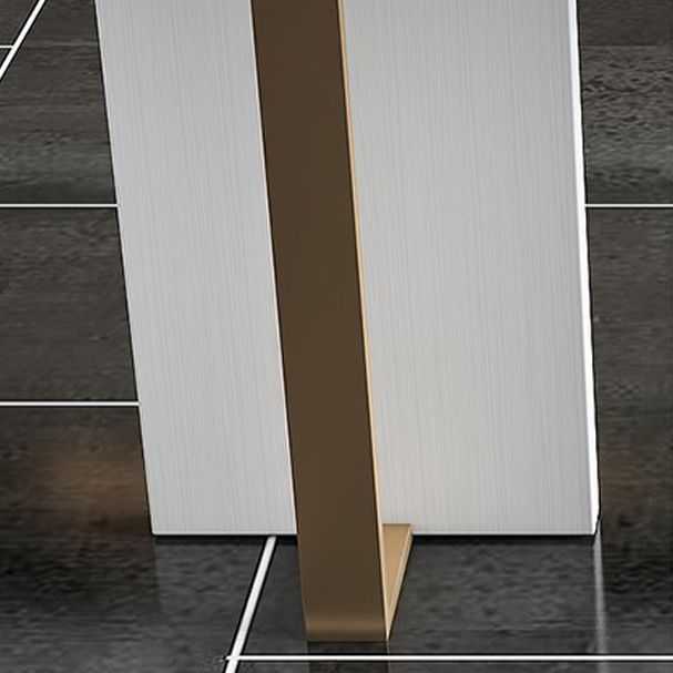 Modern Bar Table 42-inch Height White Artificial Marble Top and Metal Base Bistro Table