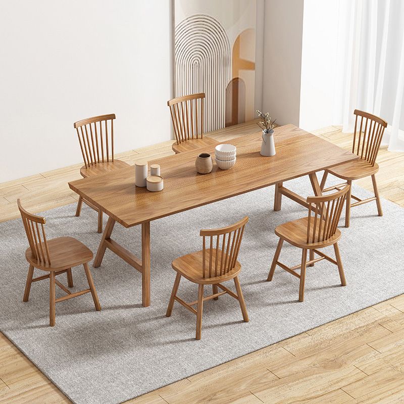 Modern Style Rectangle Wooden Table Set 1/2/5/7 Pieces Dining Set for Kitchen