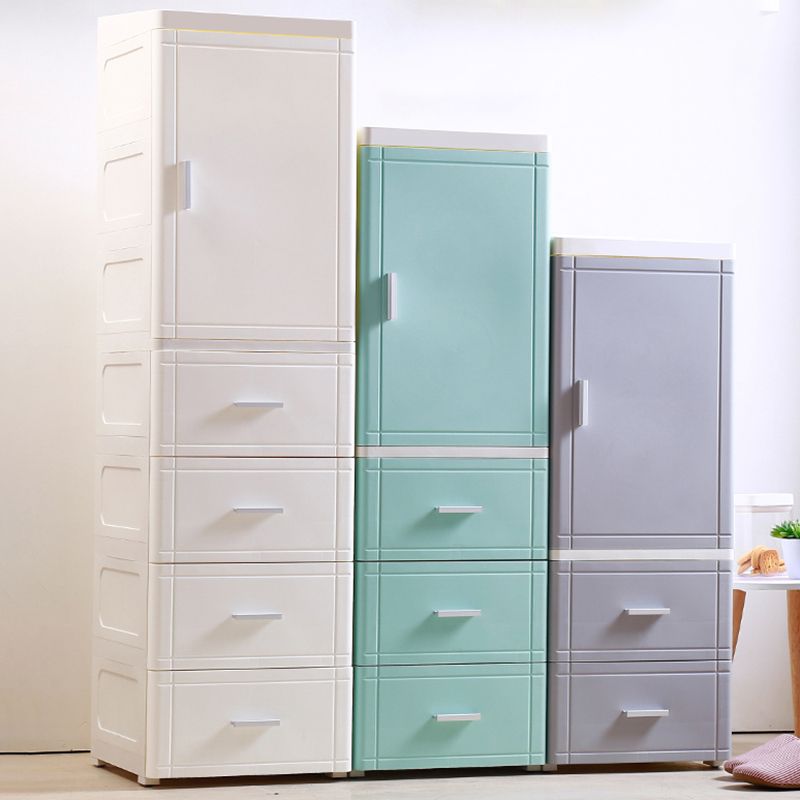 37.4" H Nightstand Plastic Night Table with 1 Door and 2/3-Drawer