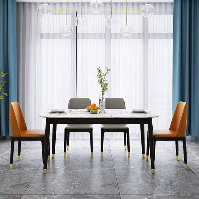 Home Armless Dining Chair Dining Side Chairs with Wood Legs (Set of 2)