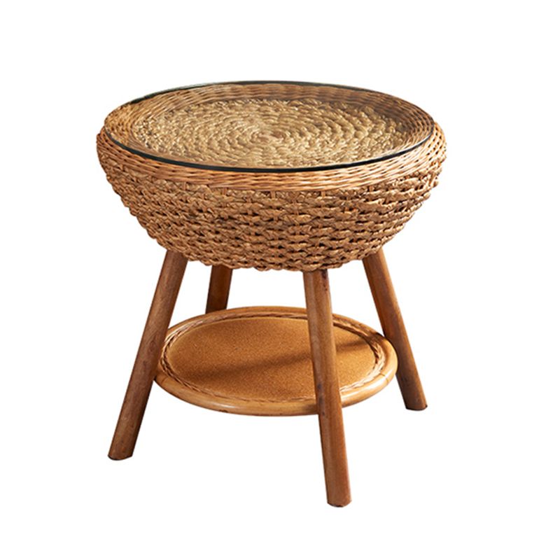 Glass Top Contemporary Dining Table Set 1/2/3/4 Pcs Wicker Dining Set