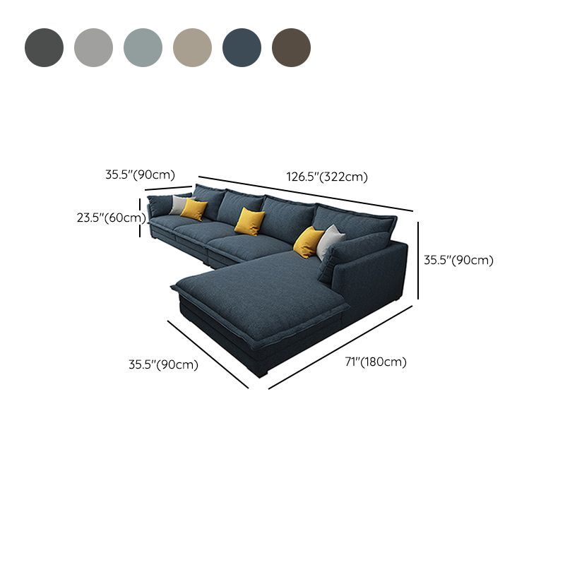 35.43 " H Cotton Blend Pillow Top Arm Sofa & Chaise for Living Room