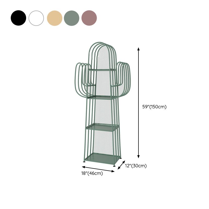 Scandinavian Antique Finish Shelf Bookcase Metal Etagere Bookshelf with Shelves