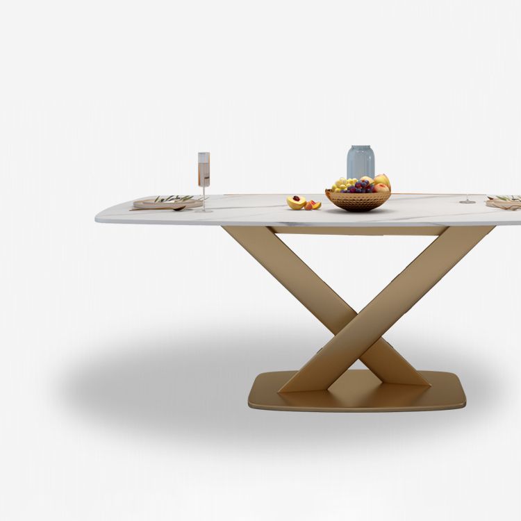 Kitchen Contemporary Sintered Stone Top Dinette Set with Pedestal Base Dining Room Furniture