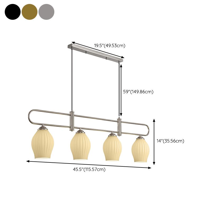 Black/White/Nickle Kitchen Island Lighting 3/4-Light Modern Island Pendant Lighting