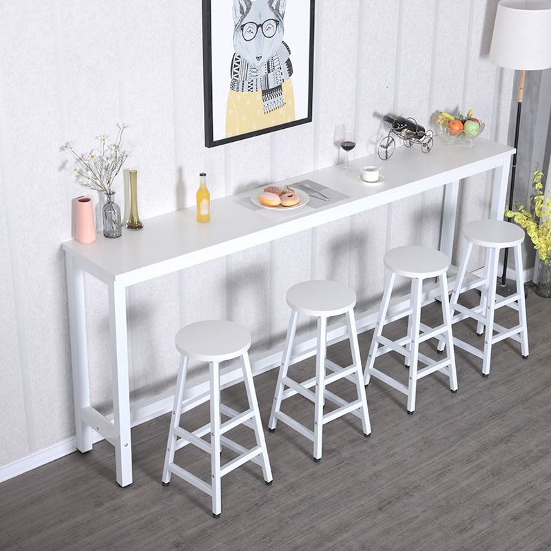 Rectangle Top Bar Dining Table Modern Bar Dining Table with Trestle Base