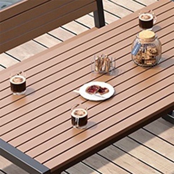 Modern Style 1/3 Pieces Metal Dining Set Reclaimed Wood Table Set