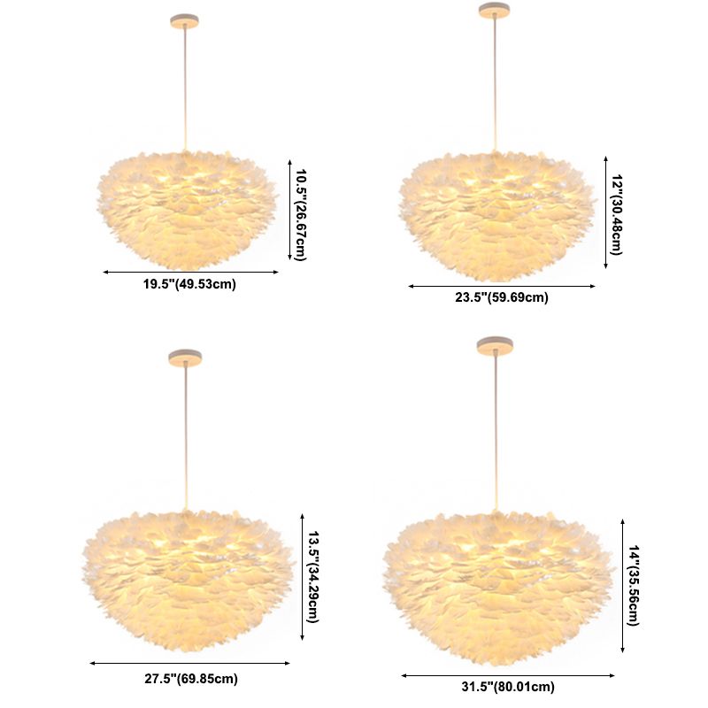 Lámpara de lámpara esférica lámpara moderna simplicidad de plumas de tono colgante para restaurante para restaurante