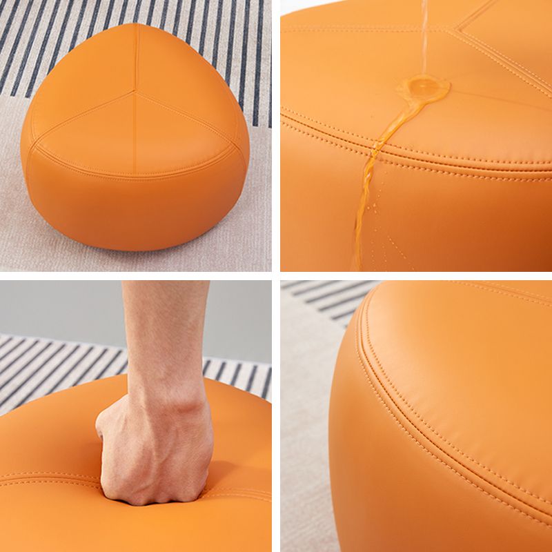 Fade Resistant Specialty Ottoman Contemporary Faux Leather Pouf