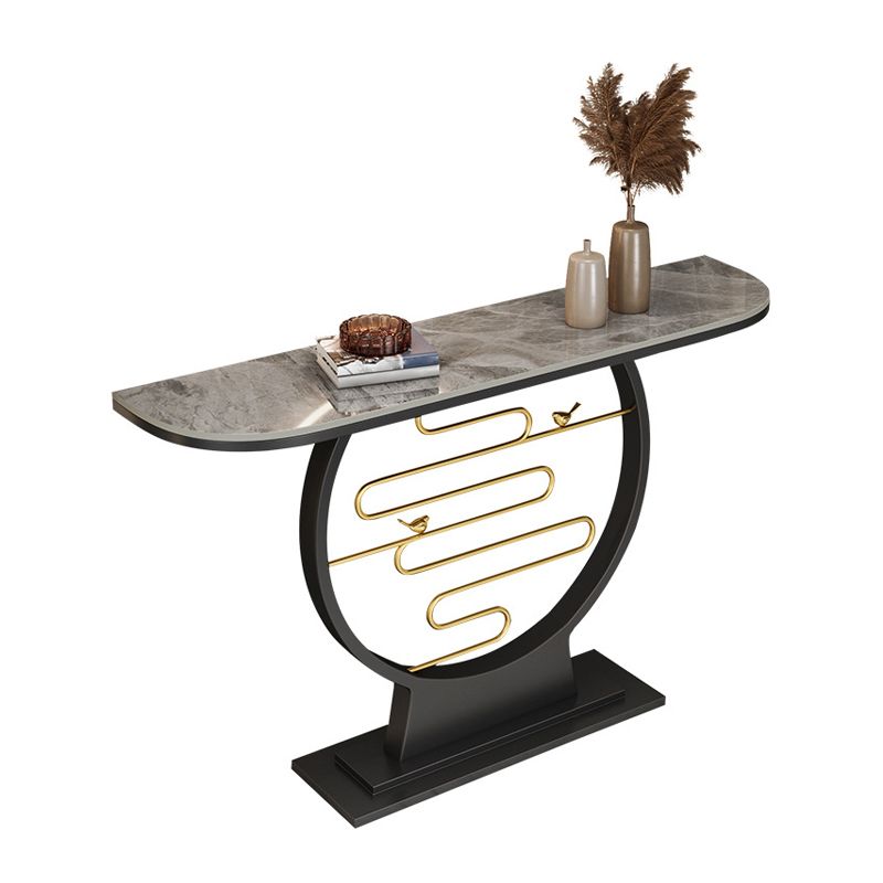 Scratch Resistant Console Table 11.8 Inch Wide Contemporary Slate Console