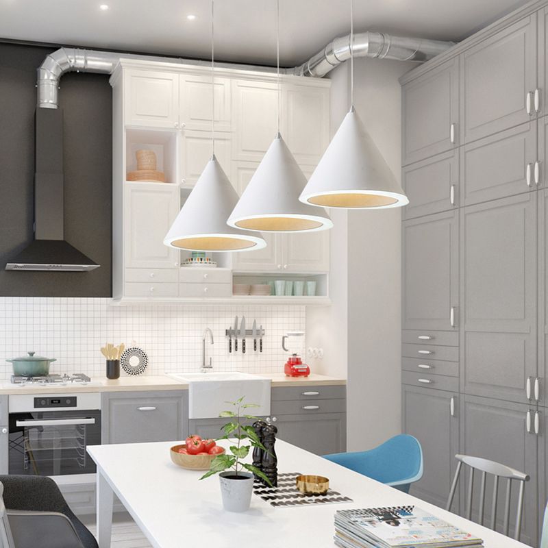 Contemporary Single Light Hanging Lamp Macron Metal Led Pendant Light for Study Room