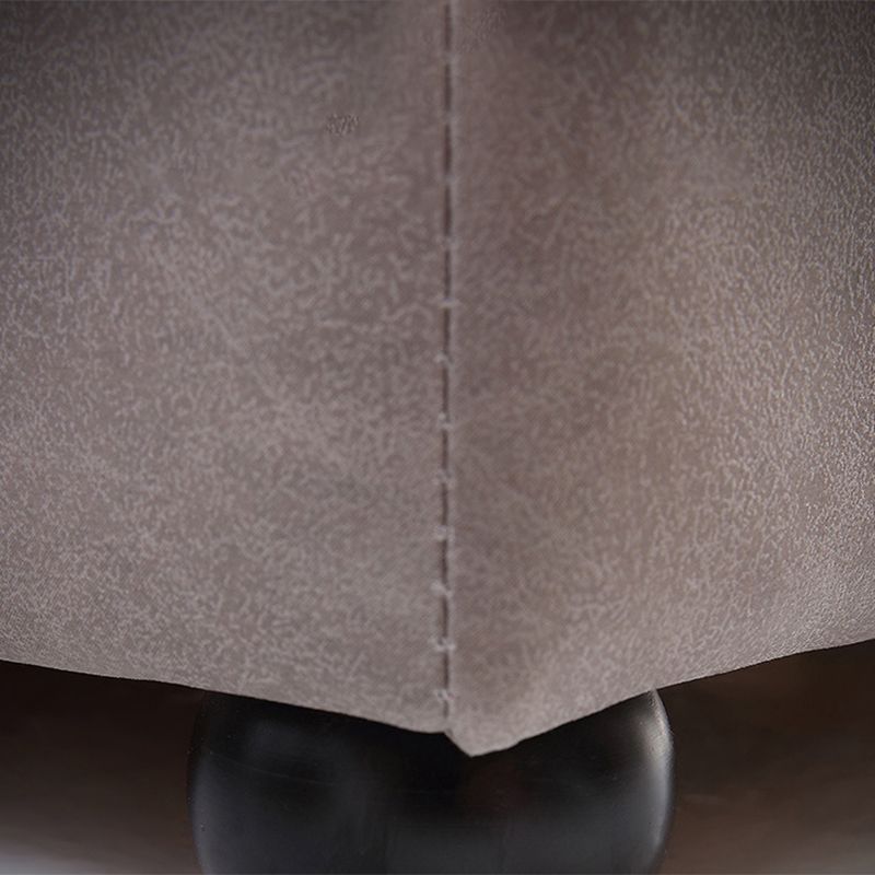 Armless Sofa Bed with Pillow Back Leather Sofa with Grey Solid Wood Frame