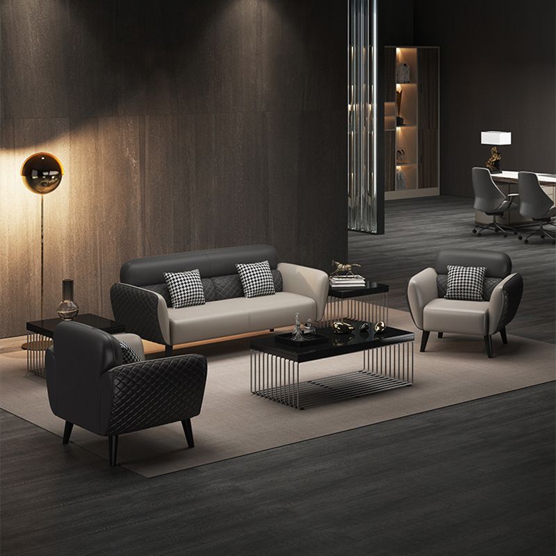 31.49" D x 33.46" H Flared Arm Sofa Faux Leather Sofa for Living Room