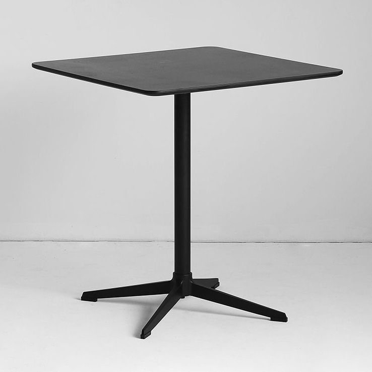 Industrial Wood Dining Table Pedestal Dining Table with Metal Base for Home Use