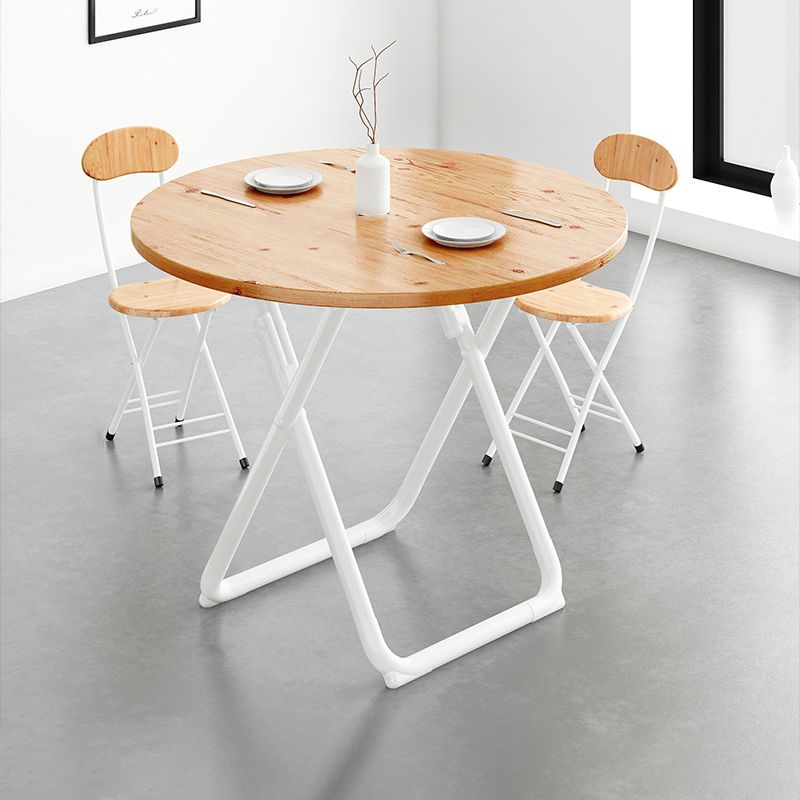 Modern Wooden Dining Room Set with Round Table Space-Saving Design Home Use Dining Table Furniture