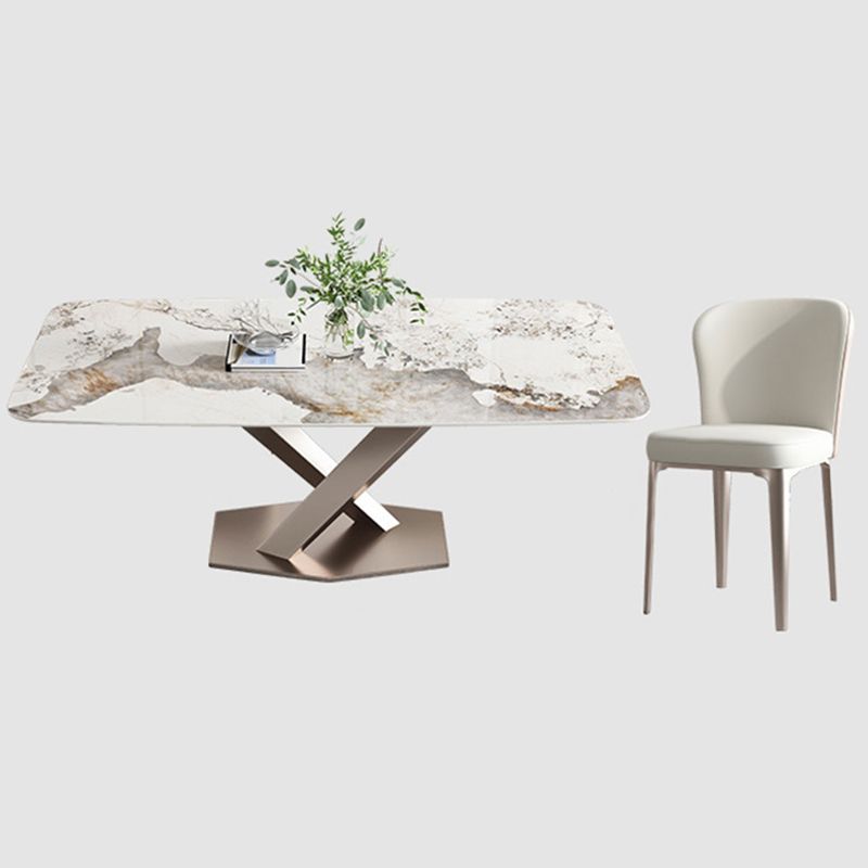 Glam Dinette Set with White Chairs 1/4/5/7 Pieces Glossy White Dining Table Set