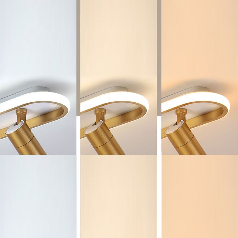 Modern LED Ceiling Lamp with Spotlight Gold Flush Mount Light for Clothing Shop