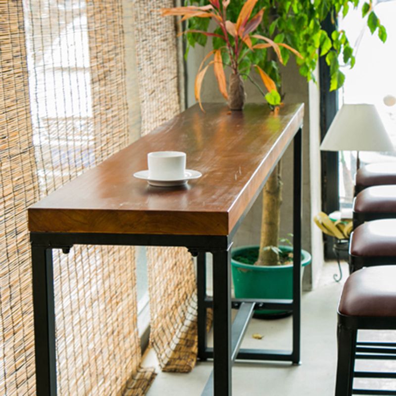 Contemporary Bar Table Set 1/5/7 Pieces Rectangle Solid Wood Counter Table Set