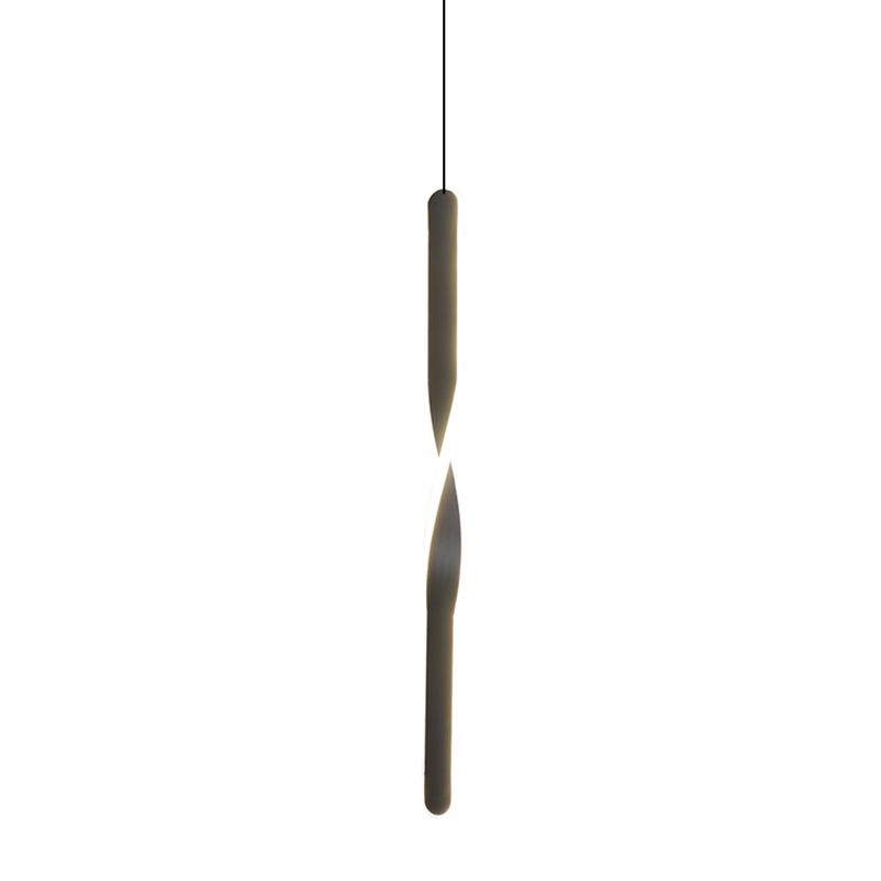 Contemporary Style Long Strip LED Hanging Light 23.6" H Acrylic + Metal Simplicity Pendant Lamp for Bedroom