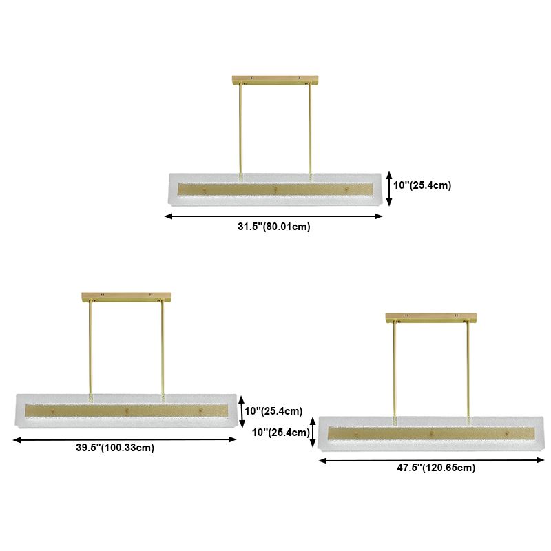 Idea de iluminación de la isla rectangular de estilo contemporáneo Vidretes 1 Light Island Light