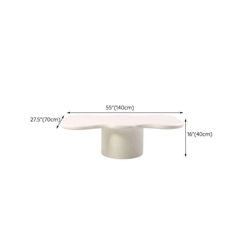 Scandinavian Free Form Coffee Table White Wooden Cocktail Table with 4 Legs