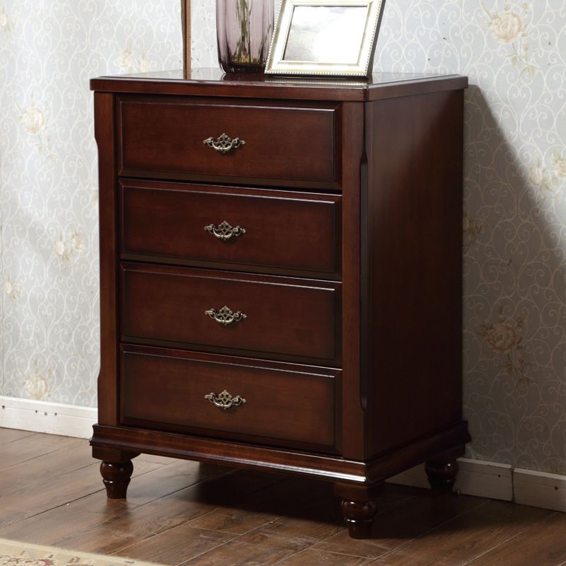 Dark Brown 3/4/5 Drawer Chest 26.57" Wide Solid Wood Accent Chest