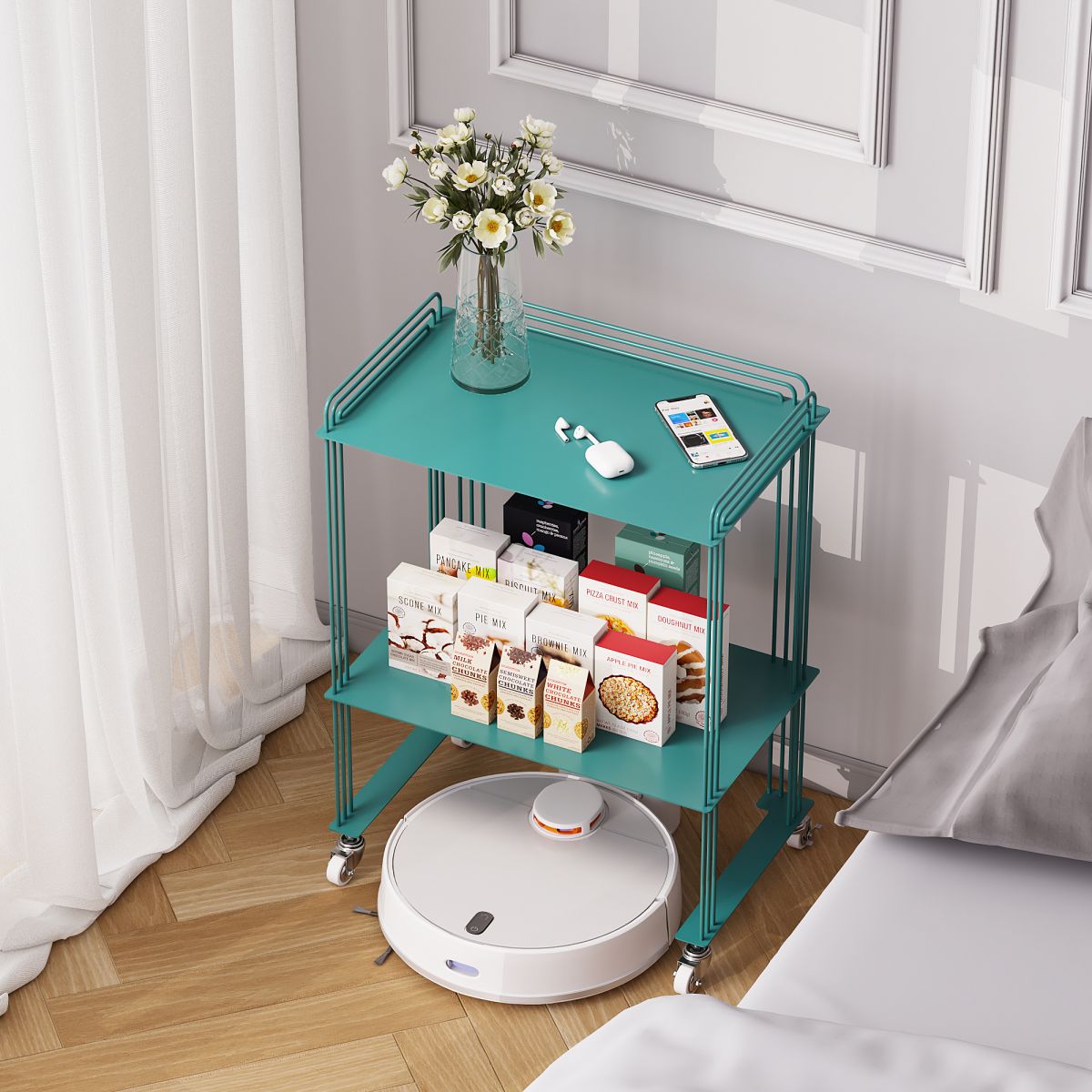 Scandinavian Geometric Bookcase Metal Shelves Included Bookshelf,26" H x 11.8" W