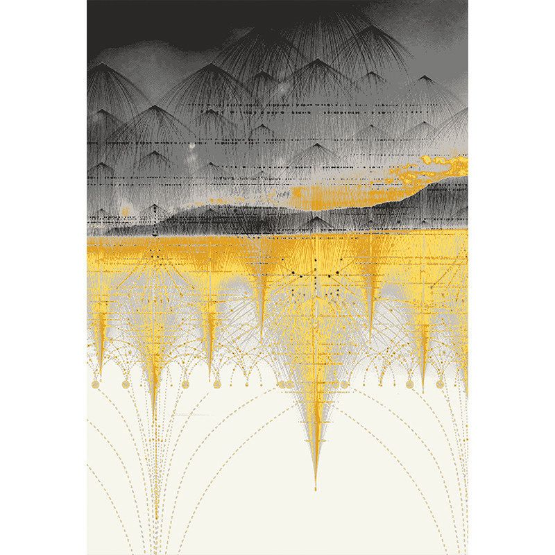 Minimalist Abstract Pattern Rug Multi Colored Polyester Carpet Washable Pet Friendly Anti-Slip Rug for Drawing Room