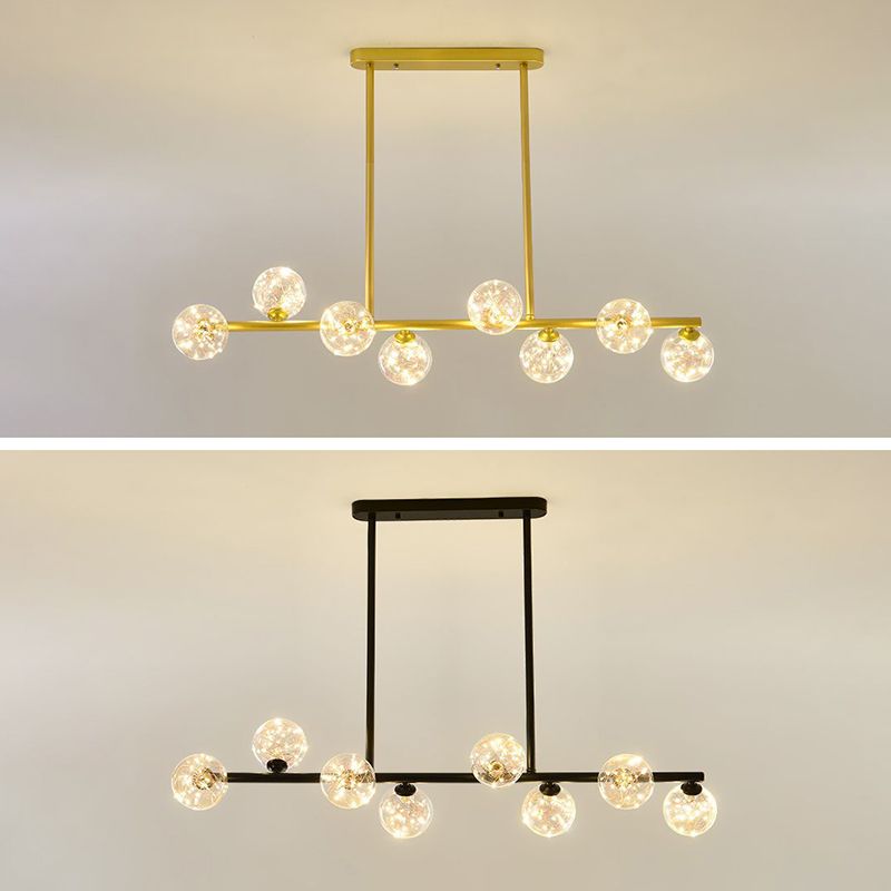 Moderna moda alla moda a LED a led a led a sospensione Luce in ferro battuto con tonalità di vetro puro